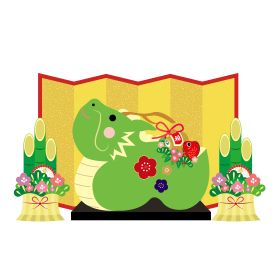 辰と門松のイラスト